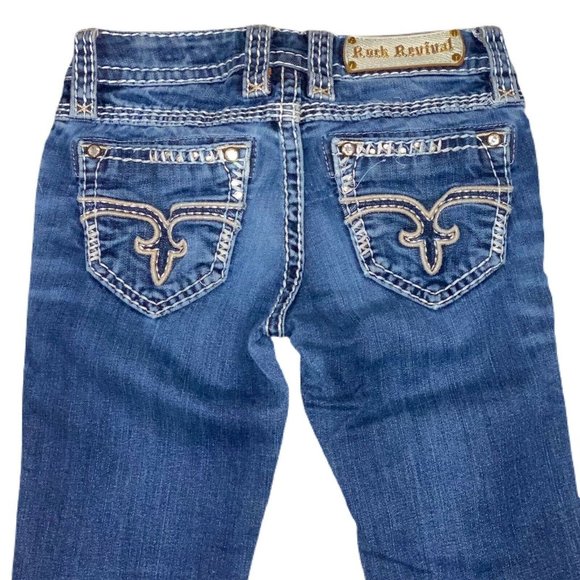 Rock Revival Denim - ROCK REVIVAL | Erin Skinny Jeans Size 25x29 Rhinestone Embellished